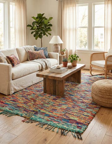 5' x 9' Hand Knotted Moroccan Wool Rug