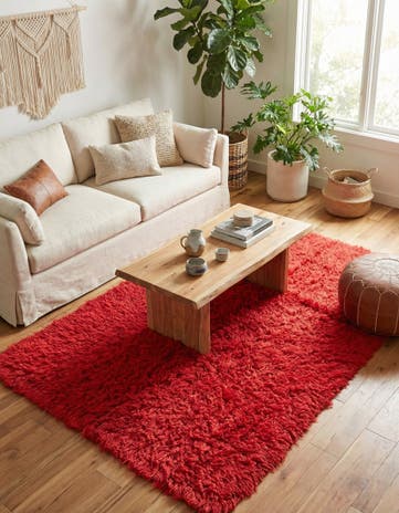 4' 8 x 6' 7 Hand Knotted Moroccan Wool Rug