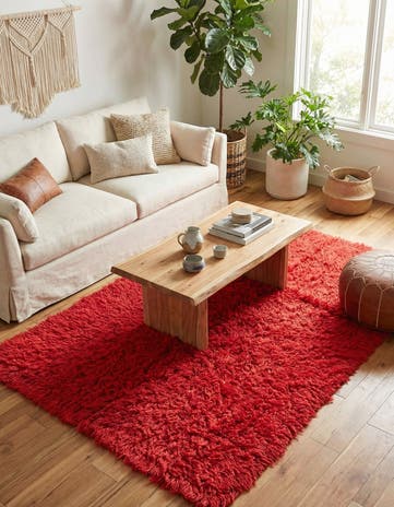 4' 8 x 6' 7 Hand Knotted Moroccan Wool Rug
