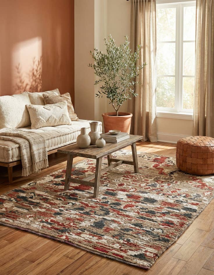 Detail image of  5' 2 x 7' 5  Hand Knotted Moroccan Wool Rug