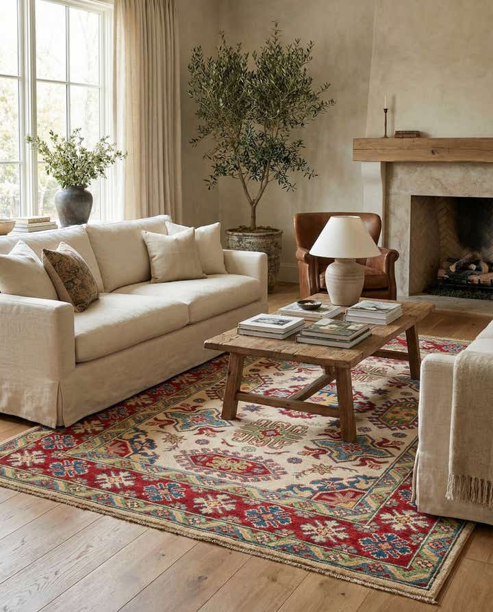 4' x 6' 3 Hand Knotted Kazak Rug