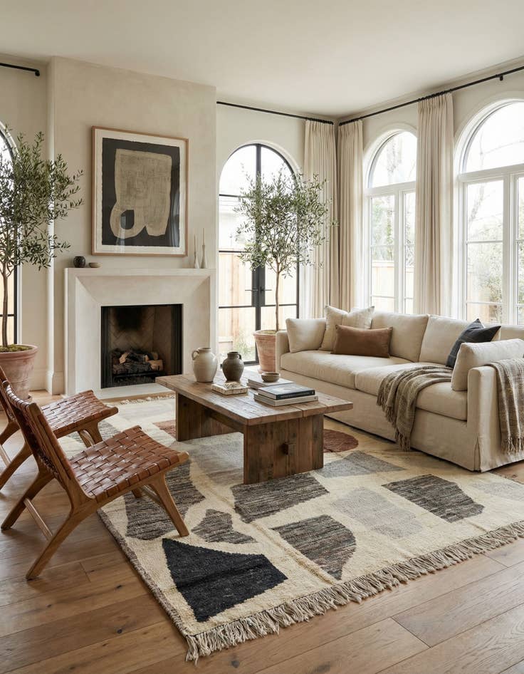 Detail image of 9' 1 x 12' 2  Hand Knotted Moroccan Wool Rug