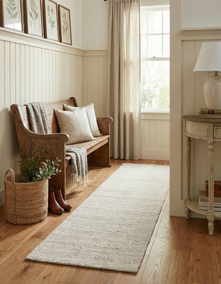 Detail image of  2' x 5' 1  Hand Woven Jill Zarin English Manor Farmhouse Wool Runner Rug