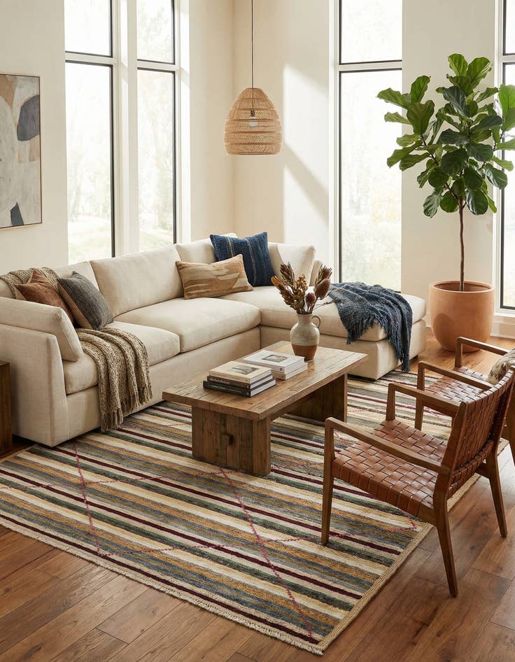 Detail image of  8' 6 x 10' 3  Hand Knotted Moroccan Rug