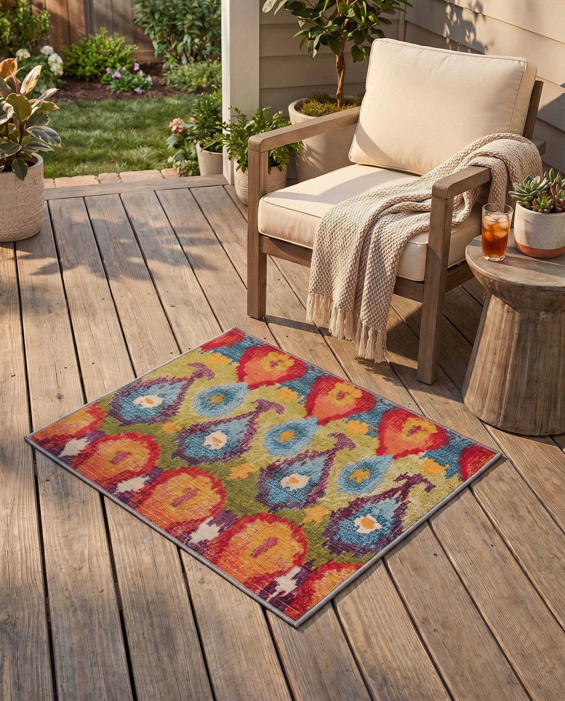 2' 2 x 3' Easy-Clean Modern Indoor / Outdoor Rug