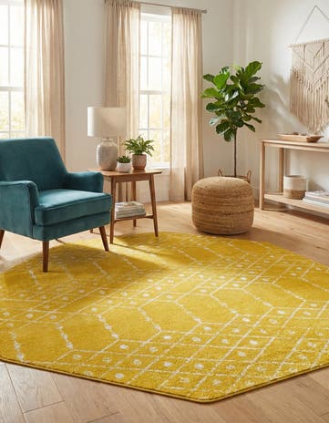 Yellow Paxon Trellis Octagon Rug