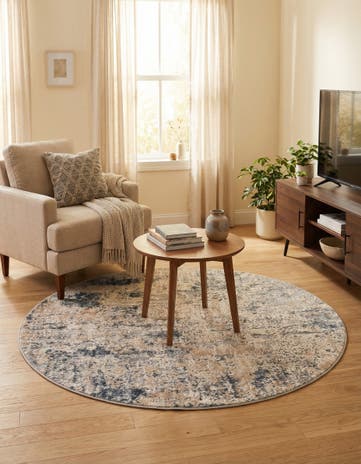 Cream Caspian Round Rug