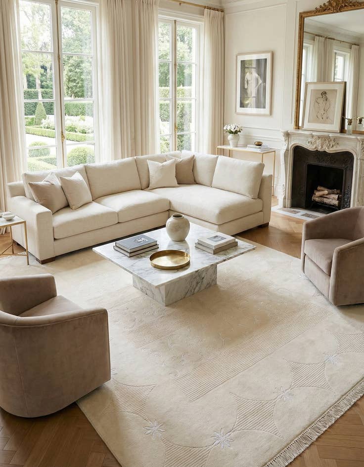 Detail image of  6' 7 x 9' 11  Hand Knotted Darya Wool Rug