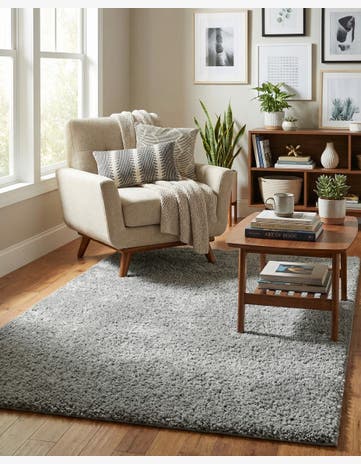 5' x 5' Soft Solid Shag Square Rug