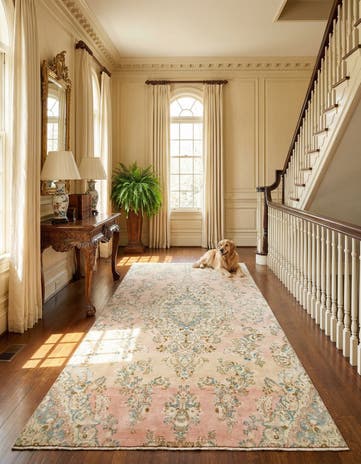 6' 5 x 13' 6 Hand Knotted Ultra Vintage Persian Wool Runner Rug