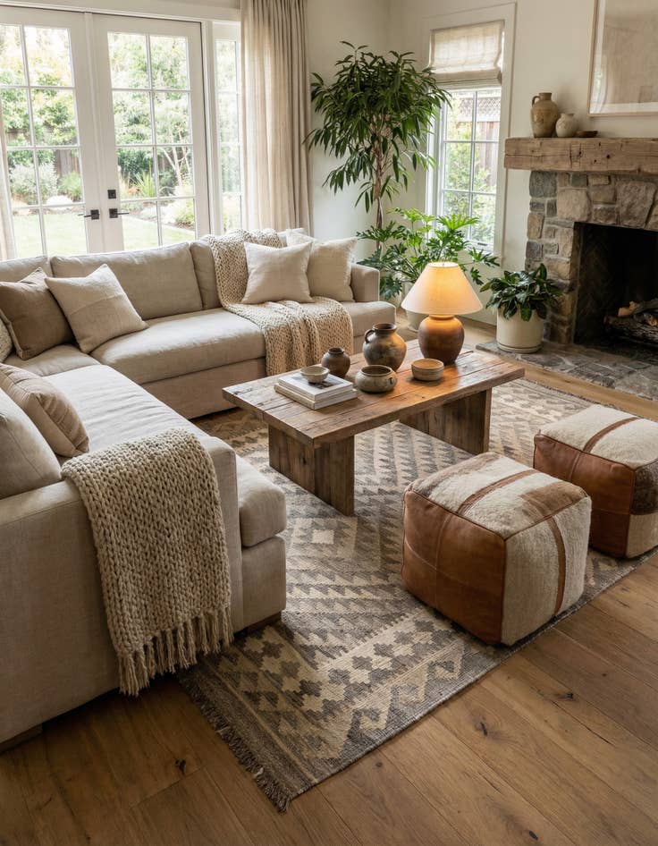 Detail image of 4' 1 x 6' 4  Hand Woven Kilim Maymana Wool Rug