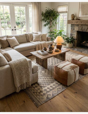 4' 1 x 6' 4 Hand Woven Kilim Maymana Wool Rug