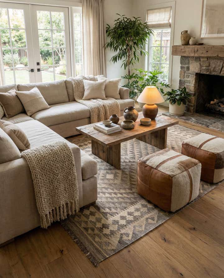 4' 1 x 6' 4 Hand Woven Kilim Maymana Wool Rug