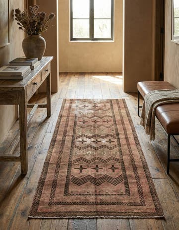 4' 3 x 7' 10 Hand Knotted Ultra Vintage Persian Wool Rug