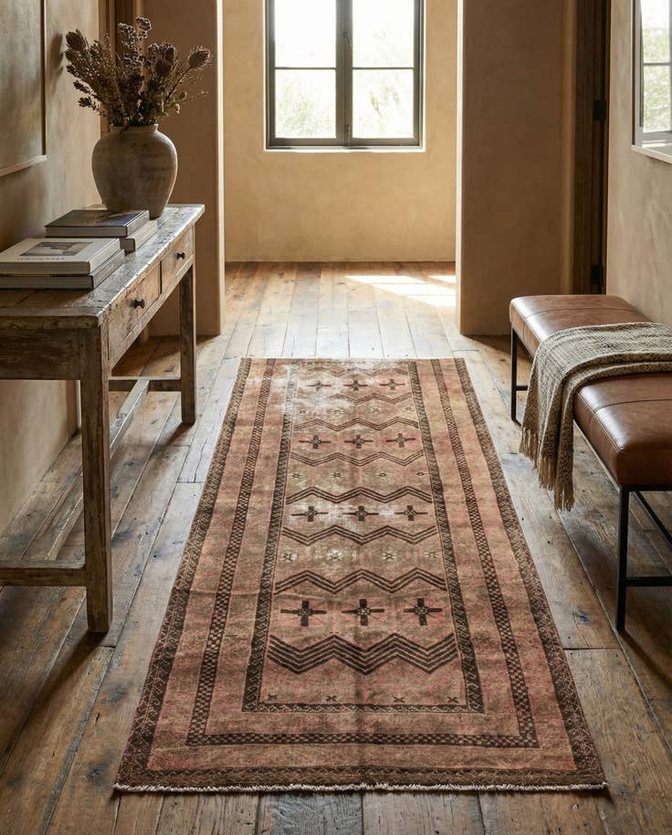 Detail image of 4' 3 x 7' 10 Hand Knotted Ultra Vintage Persian Wool Rug