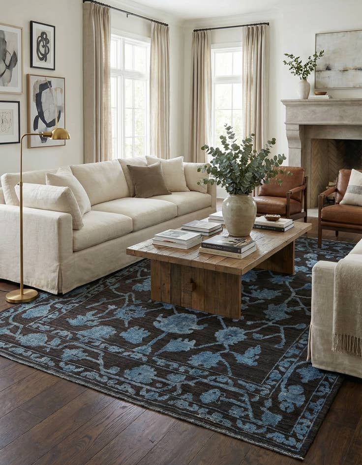 Detail image of 9' 1 x 12' 4  Hand Knotted Oushak Wool Rug