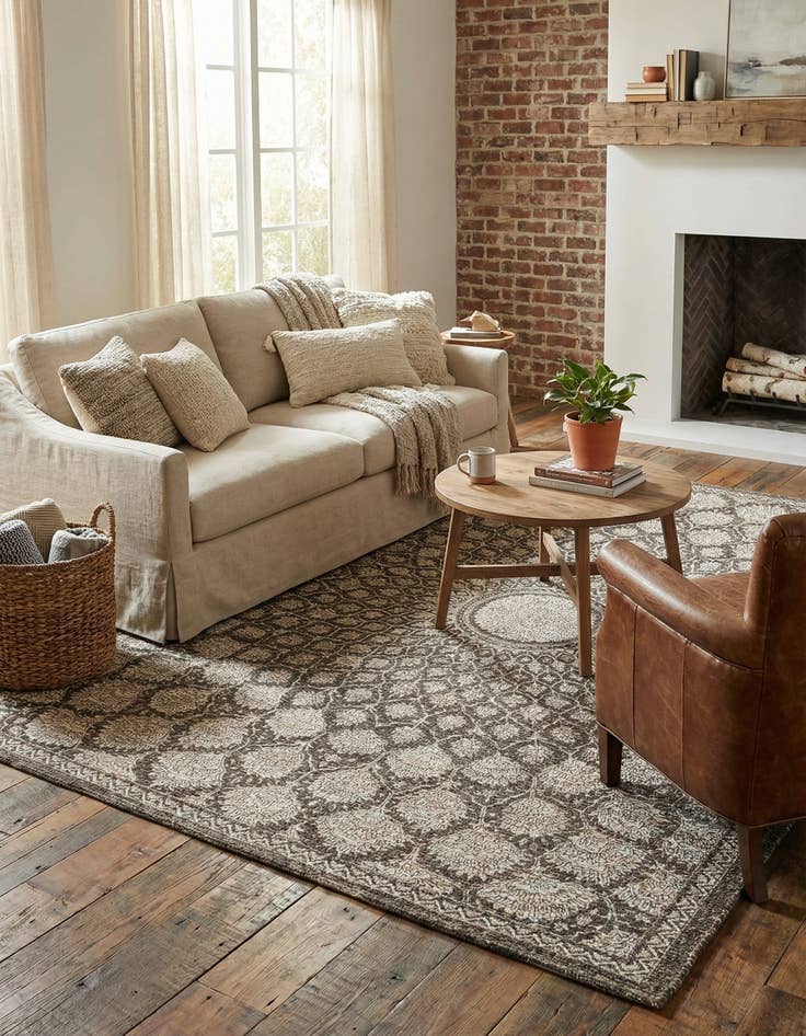 Detail image of 7' 10 x 10' Chenille Jute Rug