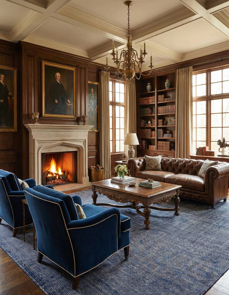 Detail image of 10' x 10'  Hand Woven Jill Zarin English Manor Farmhouse Wool Square Rug