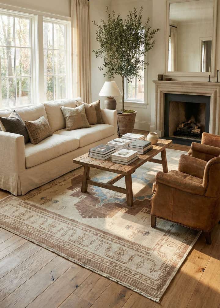 9' 6 x 11' 8 Hand Knotted Oushak Wool Rug