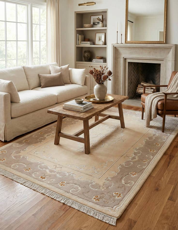 Detail image of  3' 11 x 5' 11  Hand Knotted Darya Wool Rug