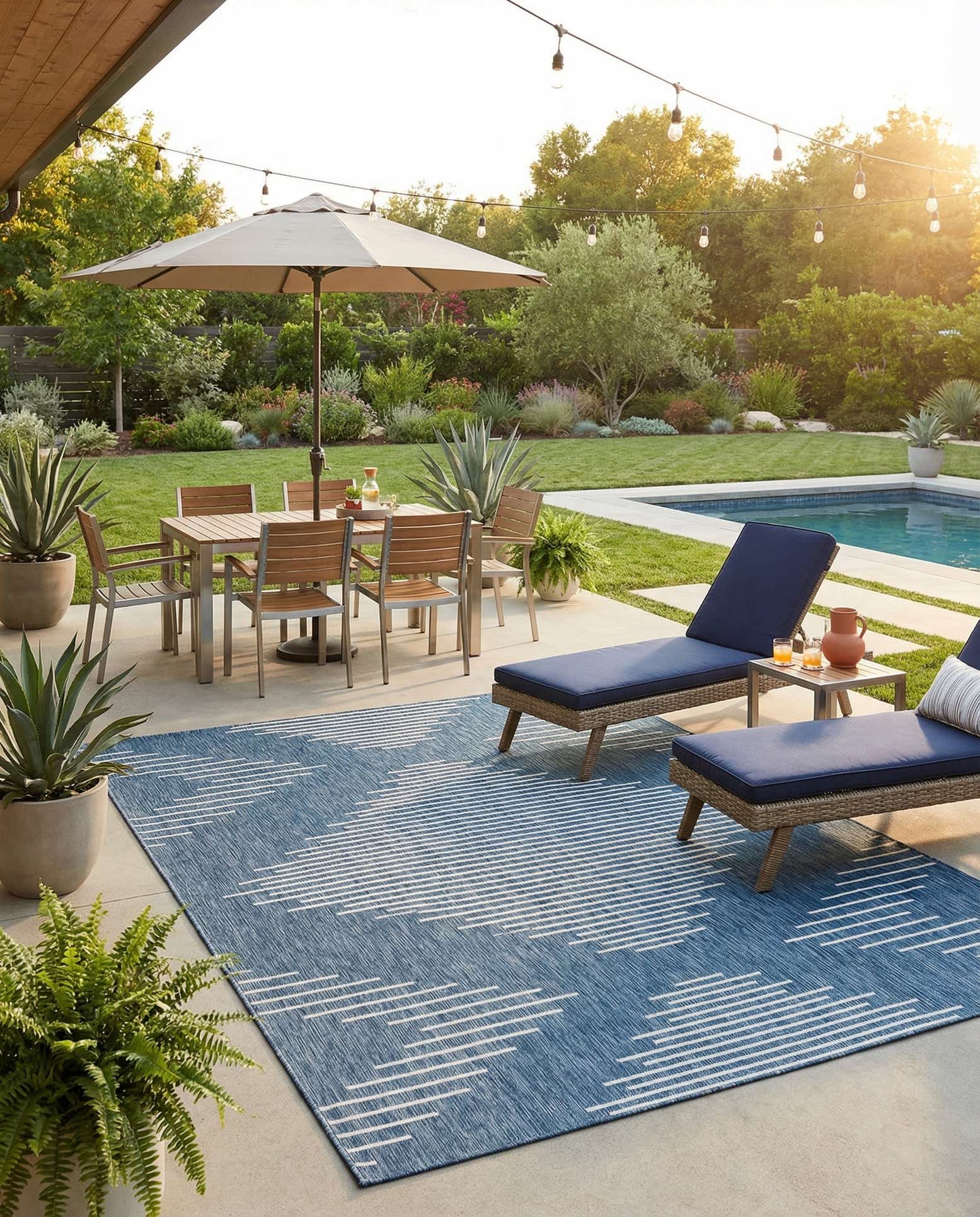 9' x 12' Easy-Clean Modern Indoor / Outdoor Rug