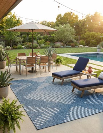 9' x 12' Easy-Clean Modern Indoor / Outdoor Rug