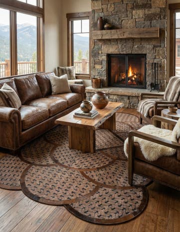 5' x 8' Cowhide Leather Rug