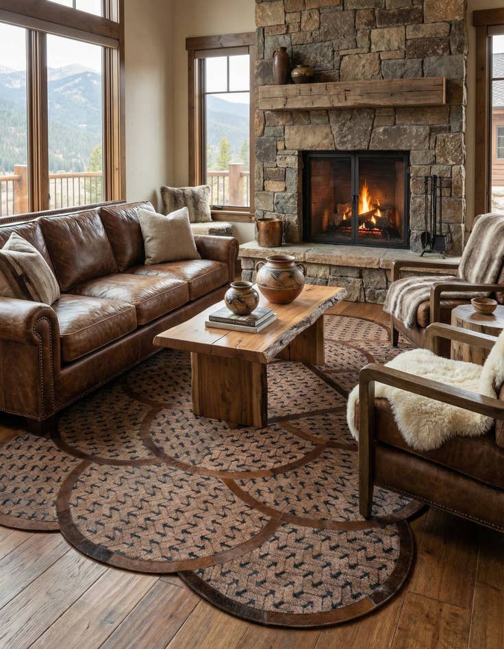 Detail image of 5' x 8' Cowhide Leather Rug