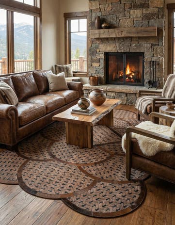 5' x 8' Cowhide Leather Rug