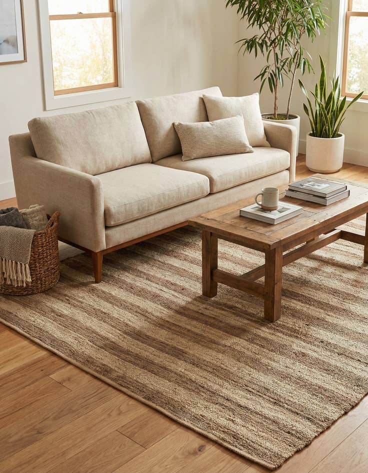 Detail image of 9' x 12'  Hand Braided Jute Rug