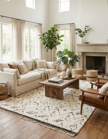 8' x 11' 3 Hand Knotted Moroccan Wool Rug
