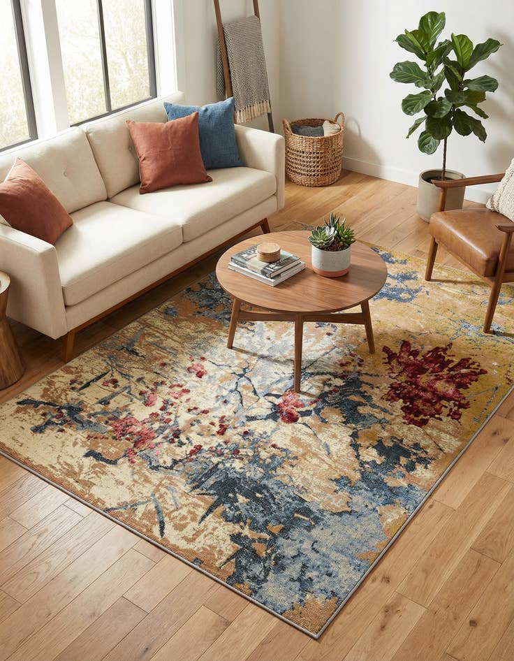 Detail image of 4' x 6'  Washable Modern Indoor / Outdoor Rug