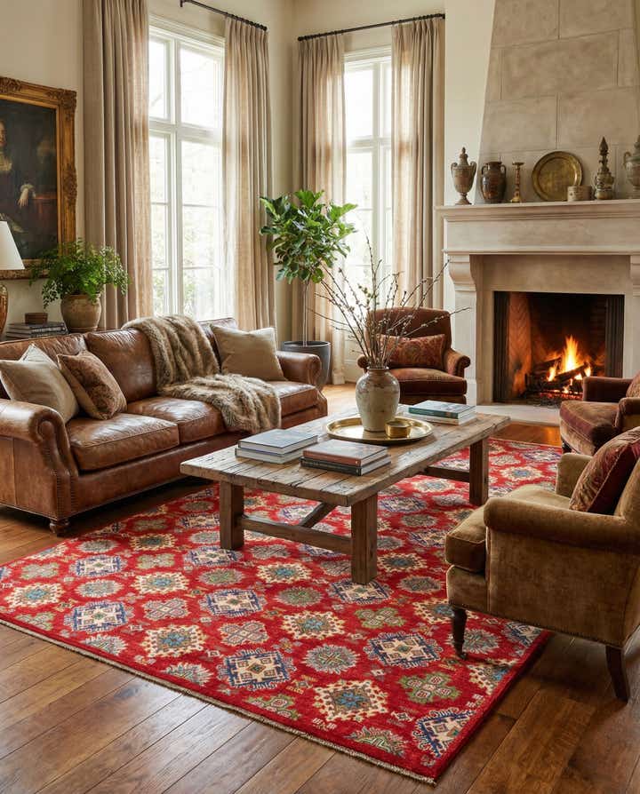 6' 7 x 9' 10 Hand Knotted Kazak Rug