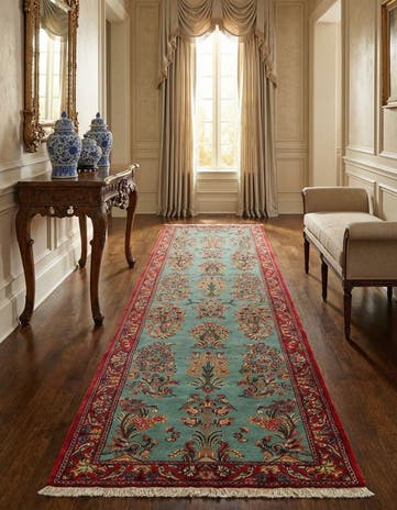 2' 8 x 13' 4 Hand Knotted Qom Persian Runner Rug