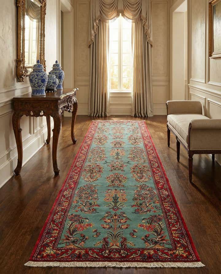 2' 8 x 13' 4 Hand Knotted Qom Persian Runner Rug