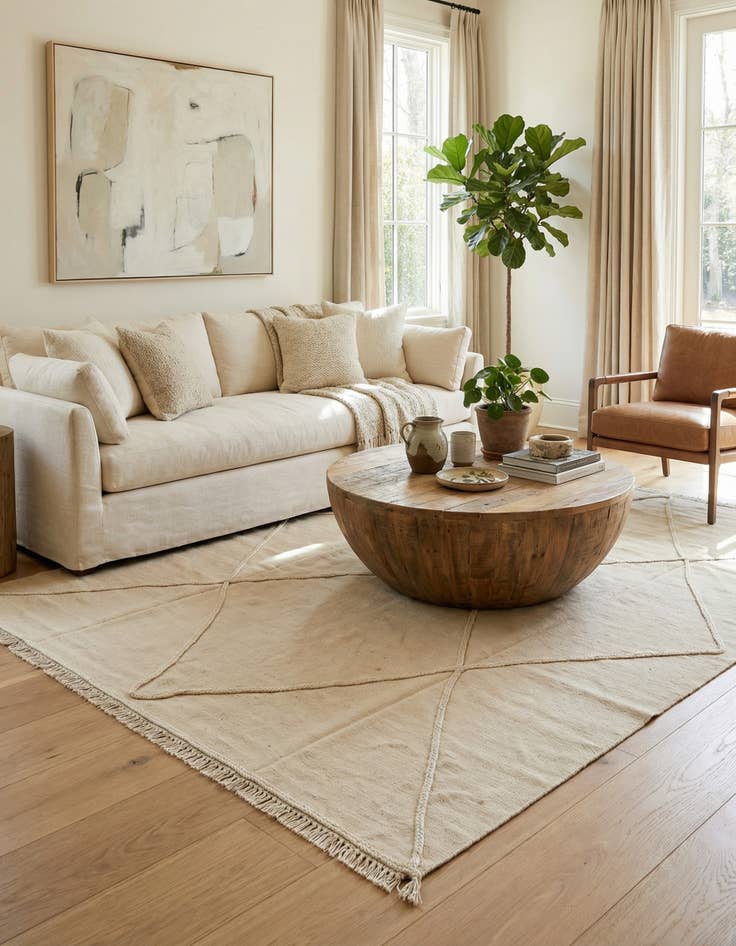 Detail image of 7' 7 x 9' 8  Hand Woven Kilim Modern Wool Rug