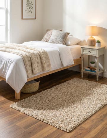 Taupe Comfort Solid Shag Rug
