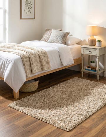 Taupe Comfort Solid Shag Rug