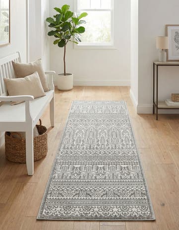 Jill Zarin Gray Uptown Cloisters Runner Rug