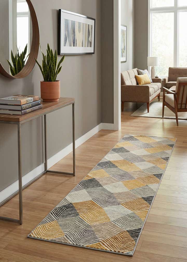 2' 7 x 10' Easy-Clean Modern Indoor / Outdoor Runner Rug