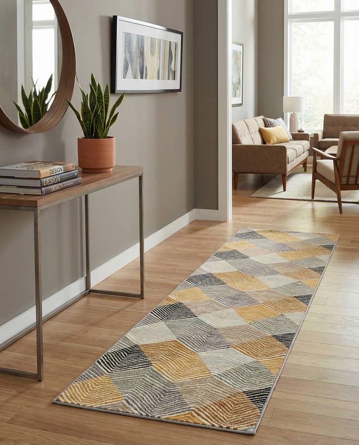 Detail image of 2' 7 x 10' Easy-Clean Modern Indoor / Outdoor Runner Rug