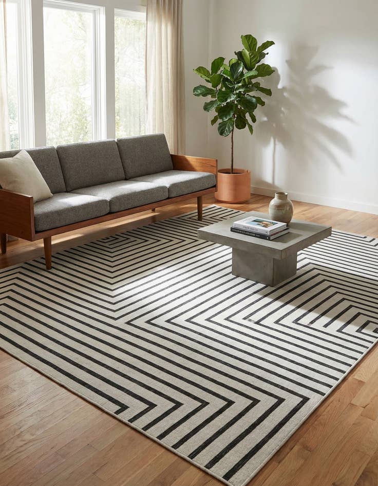 Detail image of  9' x 12'  Washable Modern Indoor / Outdoor Rug