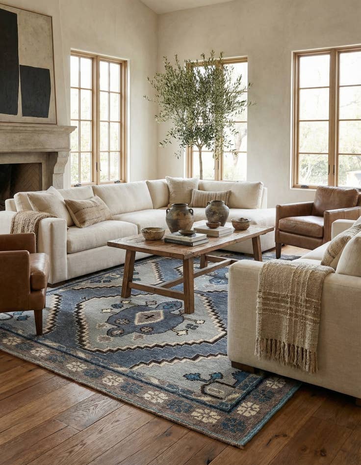 Detail image of 8' x 10' 5  Hand Knotted Moroccan Wool Rug