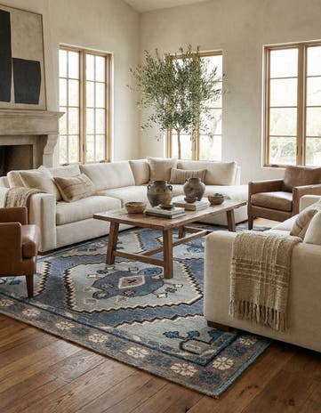 8' x 10' 5 Hand Knotted Moroccan Wool Rug