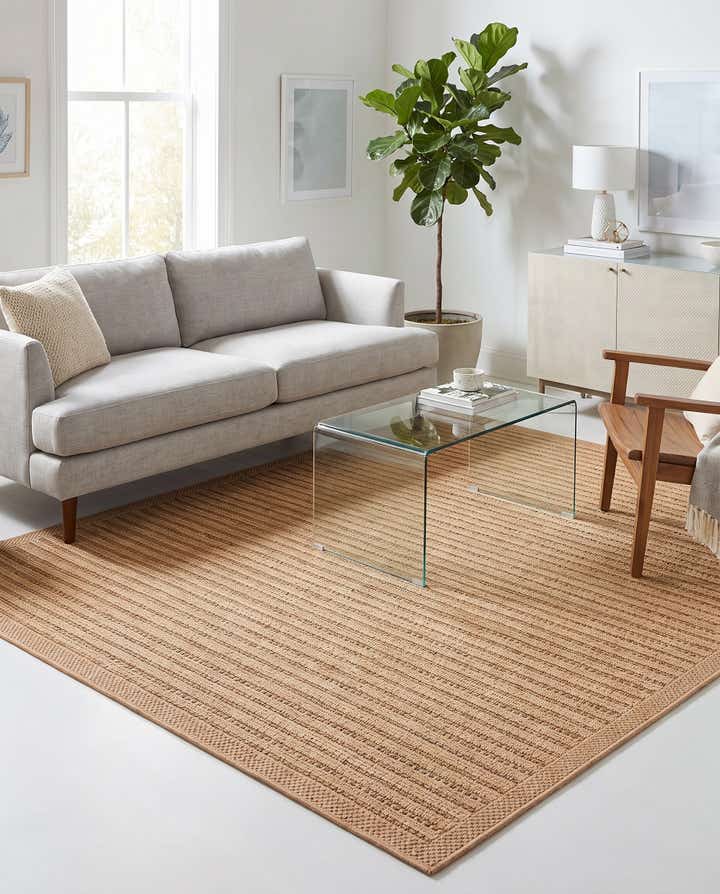 7' 10 x 10' Easy-Clean Border Indoor / Outdoor Rug