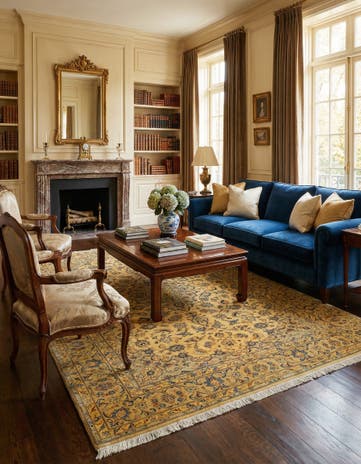 8' 2 x 11' 8 Hand Knotted Kashan Persian Wool Rug