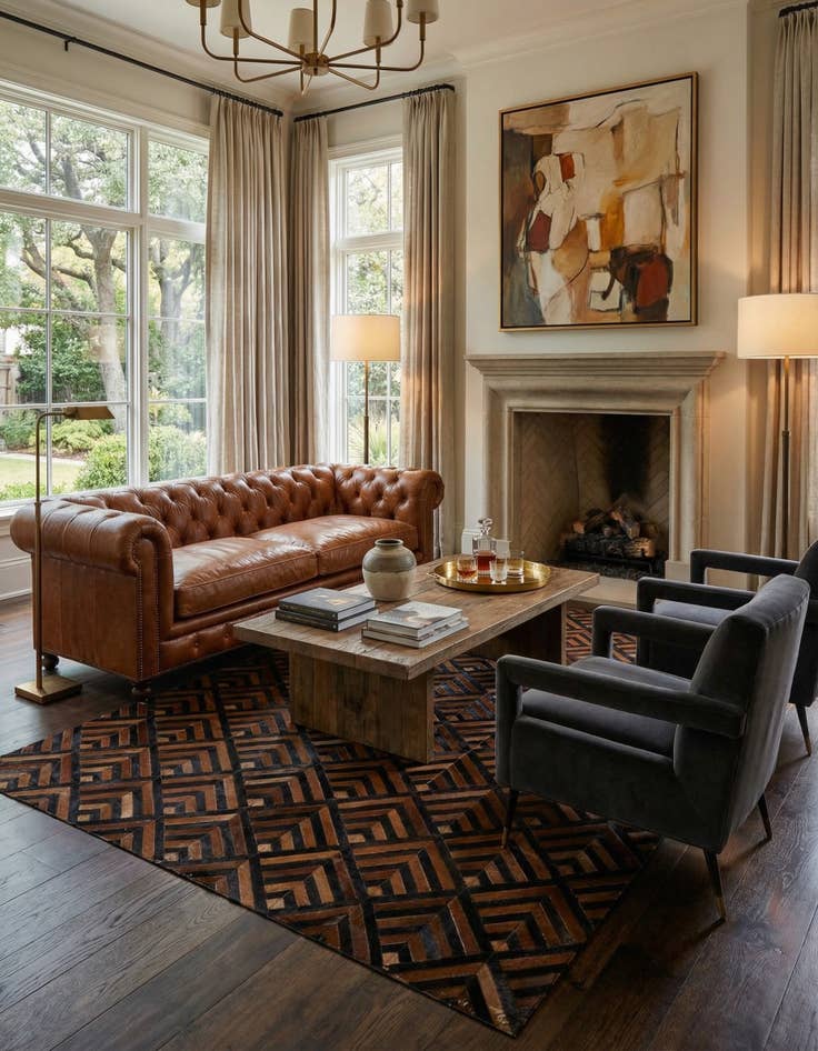 Detail image of 5' 1 x 7' 11 Cowhide - Patchwork Rug