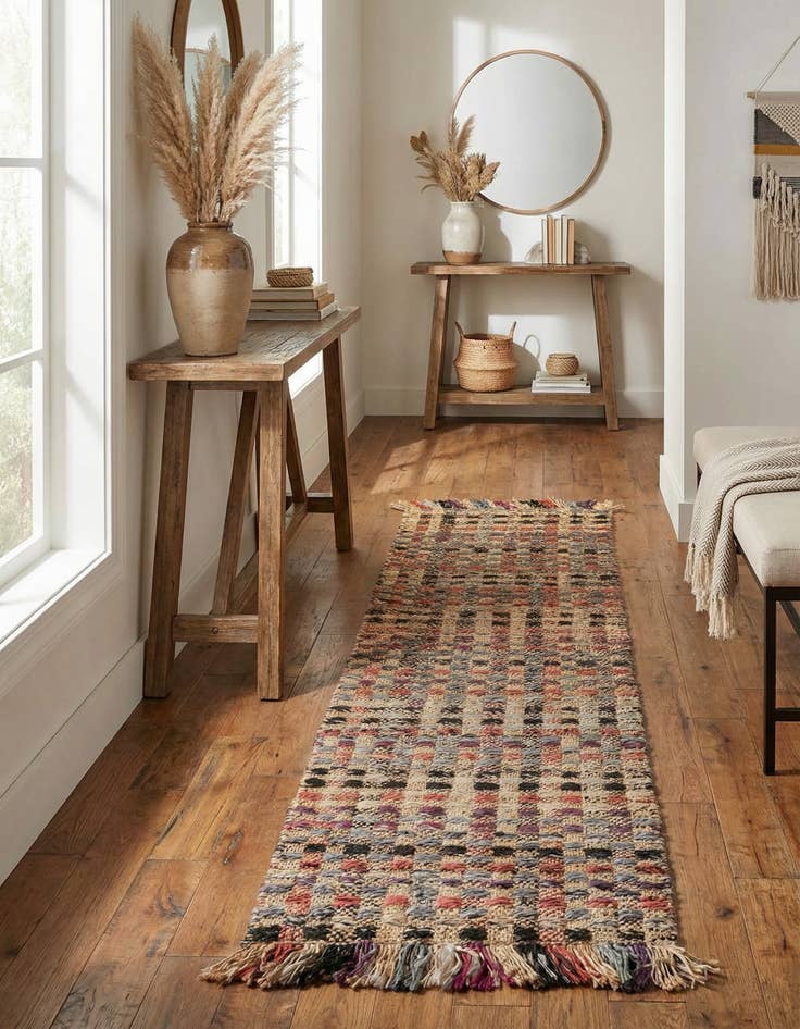 Detail image of 2' x 8'  Hand Woven Chunky Jute Runner Rug