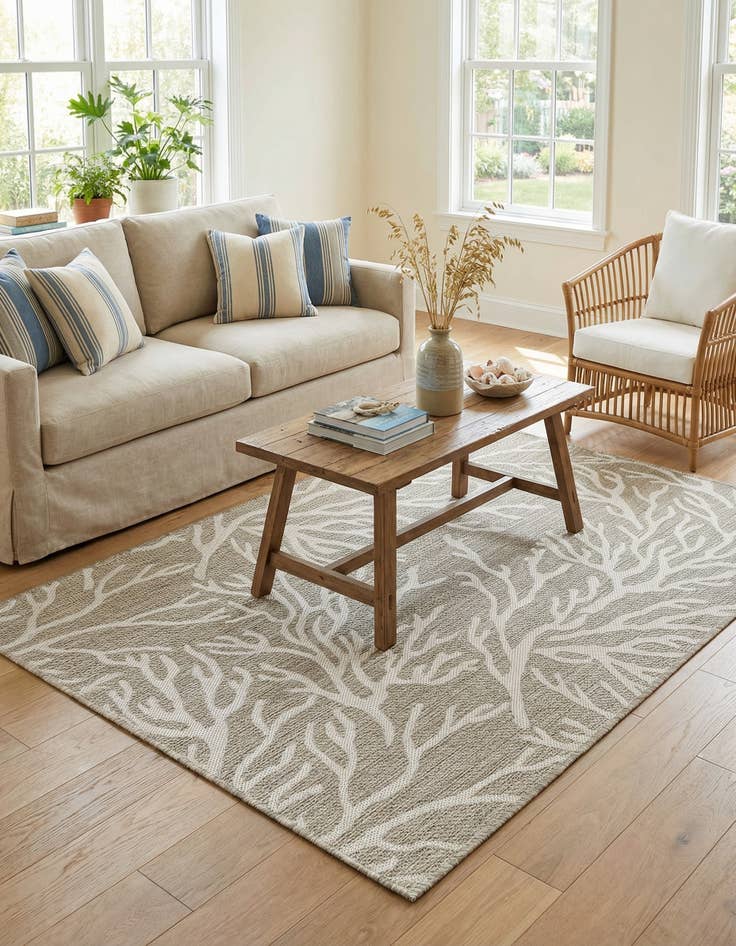 Detail image of  4' x 6'  Washable Coastal Indoor / Outdoor Rug