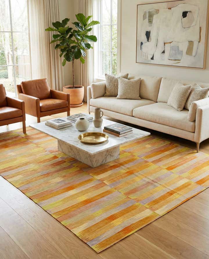 7' x 9' 3 Hand Woven Kilim Modern Wool Rug